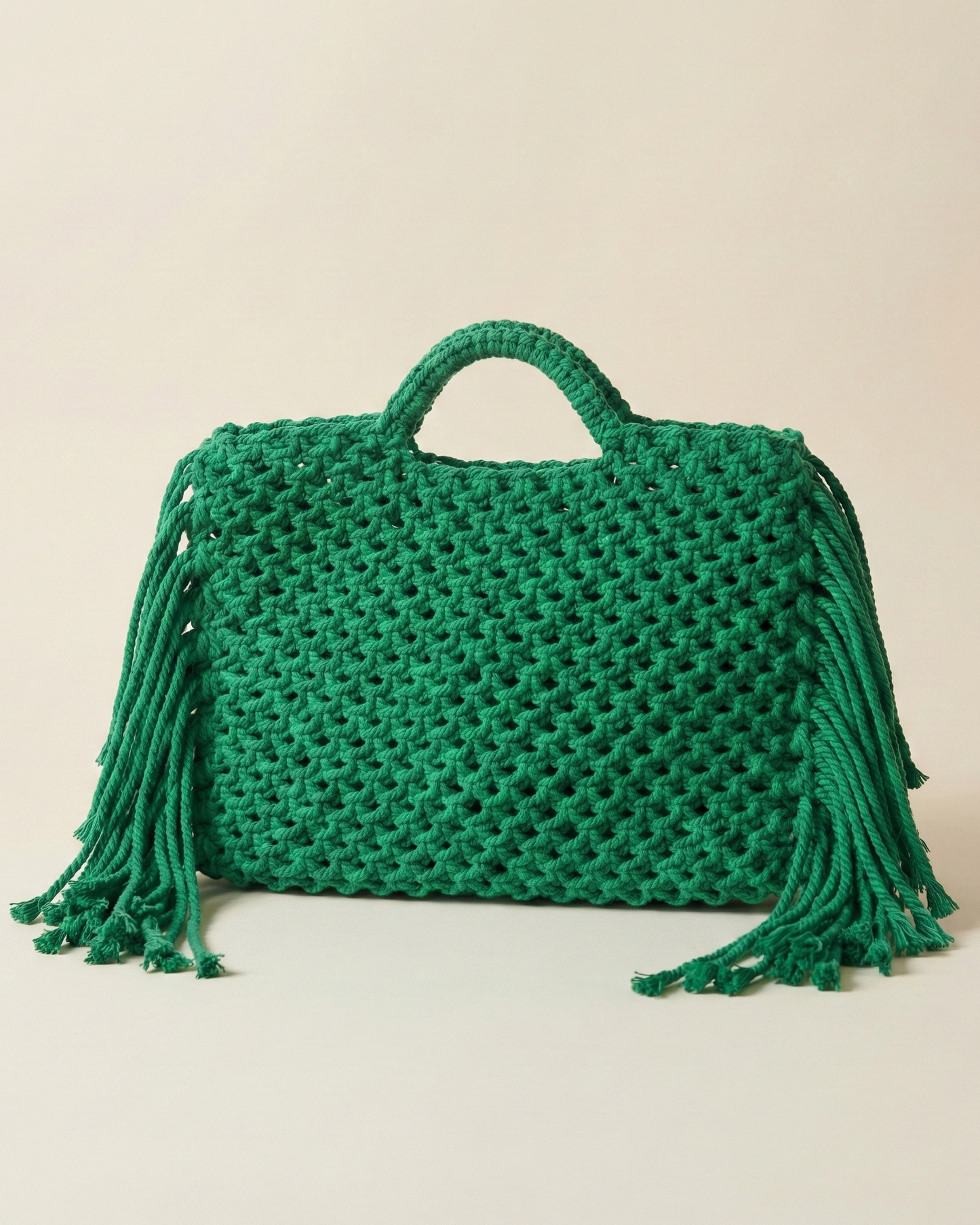 Emerald Boho Fringe Tote