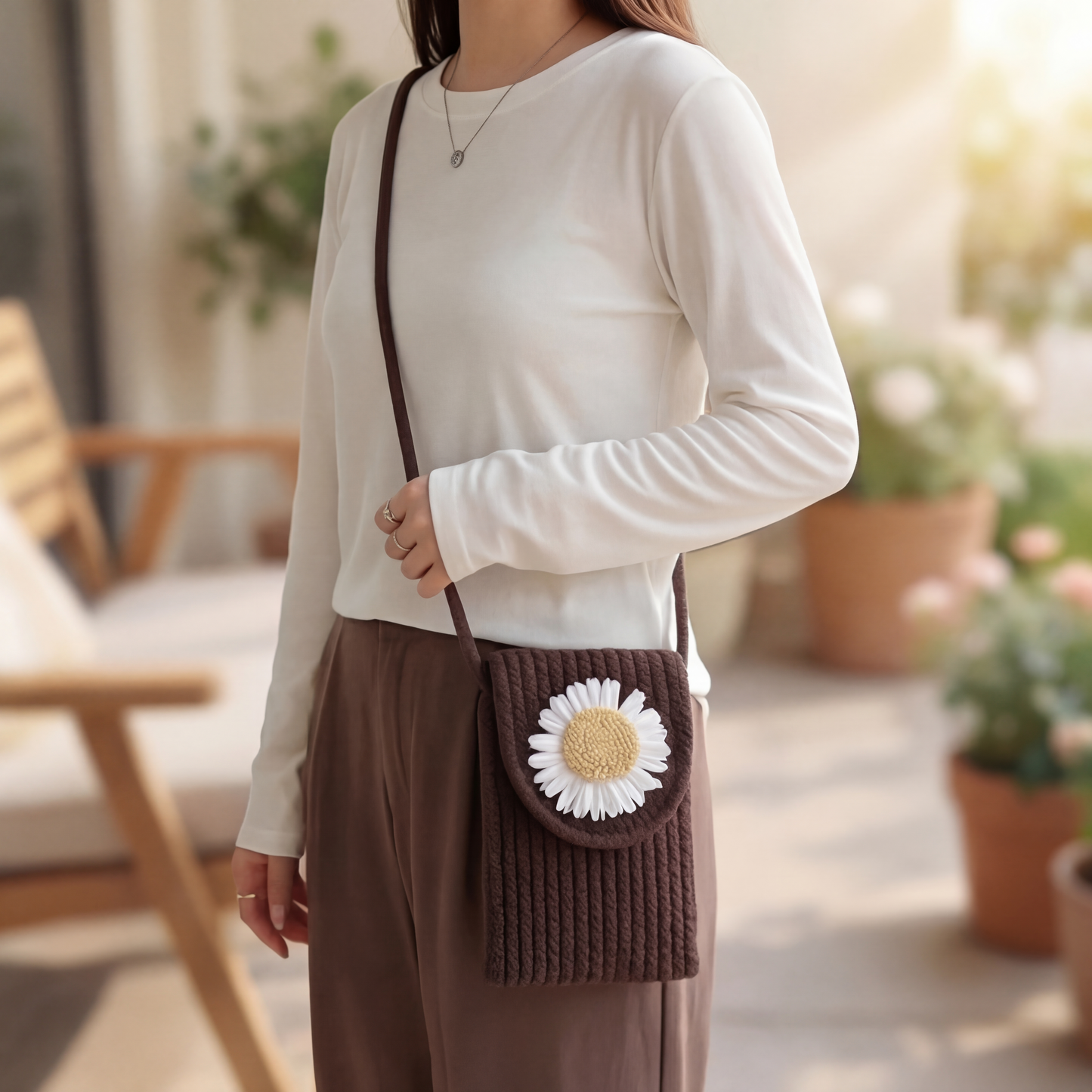 Daisy Handmade Phone Sling Bag – Carry Smart, Look Effortless