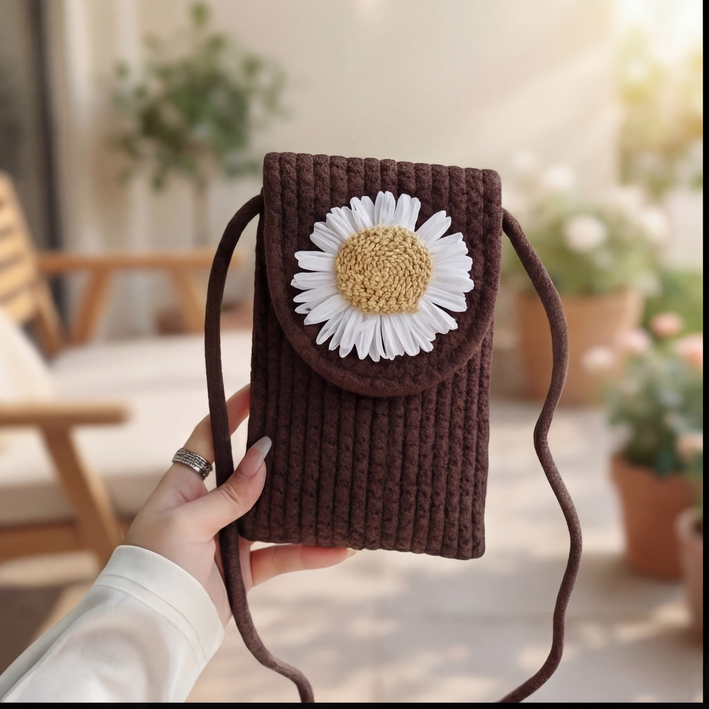 Daisy Handmade Phone Sling Bag – Carry Smart, Look Effortless