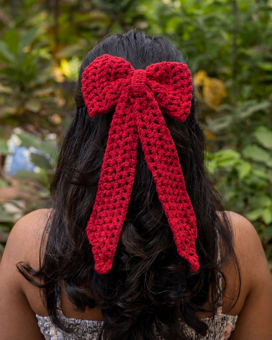 Scarlet Blossom Hair Bow